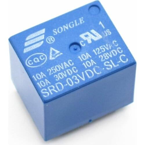 Power Relays PCB Type SRD-03VDC-SL-C 3V 10A 250VAC 5PIN T73
