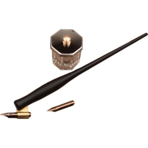 Resin Oblique Calligraphy Dip Pen Set with 2 Nibs 1 Fount Pen Holder Copperplate Script Dip Pen
