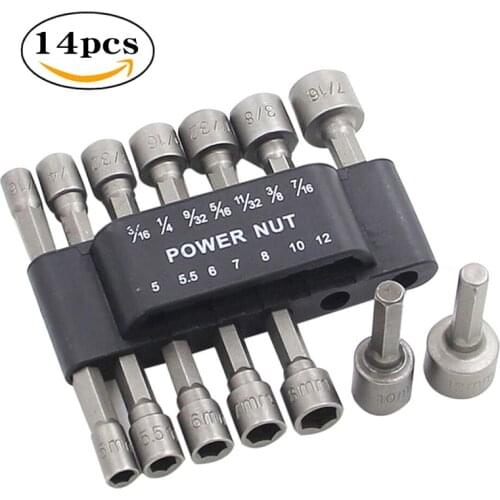1/4 socket wrench hexagon handle self-tapping screw 14pc socket non-magnetic combination set electric air batch socket head