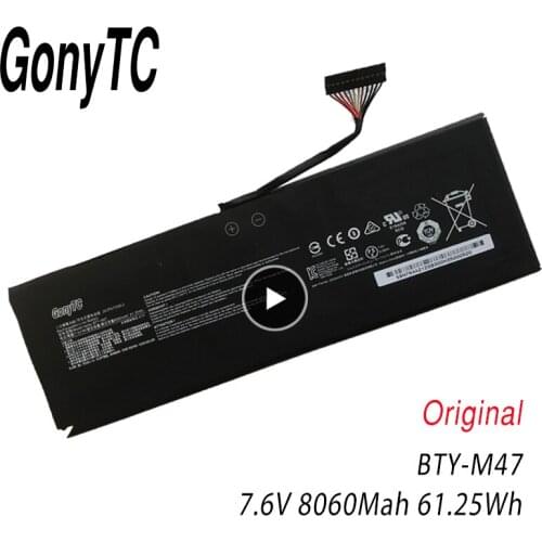 New Original BTY-M47 Laptop Battery For MSI GS40 GS43 GS43VR 6RE 6QE 2ICP5/73/95-2 7.6V 8060mAh 61.25WH Genuine Notebook