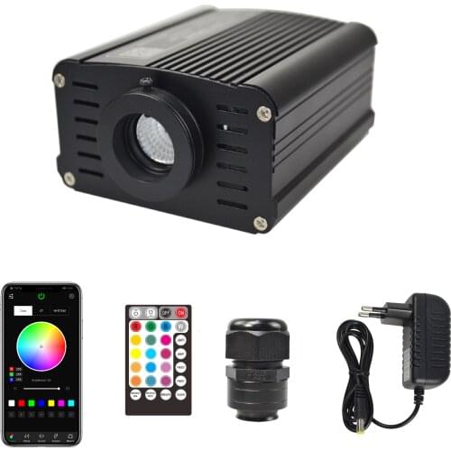 16w rbgw fibra optica light include app and RF control or music mode fibre optique lumineuse car-roof star-effect colorful light