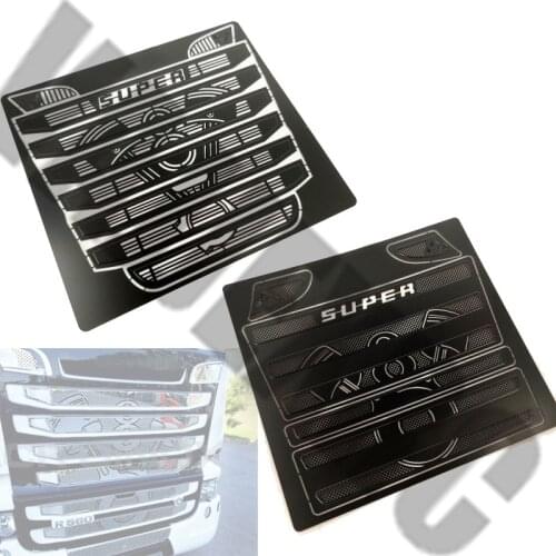 Black Sliver Stainless Steel Front Grille For 1/14 Scale Tamiya Remote Control scania 620 730 56323