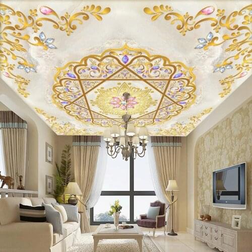Custom Mural Wallpaper European Style luxury Marble Ceiling Fresco Living Room Bedroom Study Home Decor Papel De Parede Tapety