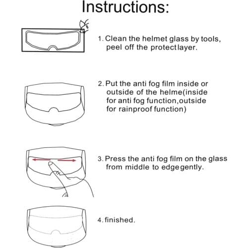 Clear Anti-Fog Patch Film Lens Universal for Full Half Face Motorcycle Helmet 964B