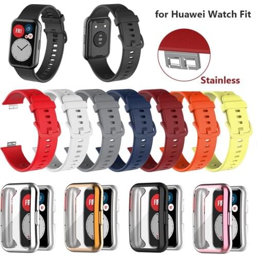 Band Strap for Huawei Watch Fit Watchband Replacement Screen Case Cover Protector for HUAWEI WATCH FIT 2020 New