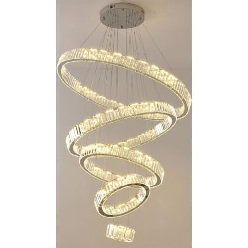 2020 Luxury Modern Chandelier Lighting Large Stair Light LED Crystal Lamp Home Decoration Lighting Fixtures