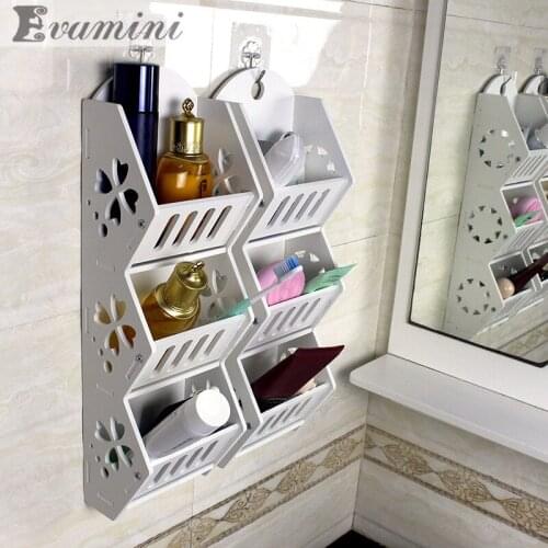 Cosmetics Storage Rack Bathroom Desktop Storage Box Toothpaste Toothbrush Finishing Fack Wall Hanging Free Punch Bathroom Accessories