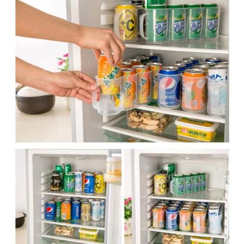 US STOCK Home Design Beer Soda Can Storage Holder Fridge Organization Rack Plastic Space
