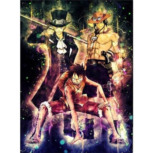 Japanese Anime One Piece Luffy Solon Wall Art Home Decor Diamond Painting Mosaic Full Drill Rhinestone Cross Stitch Embroidery