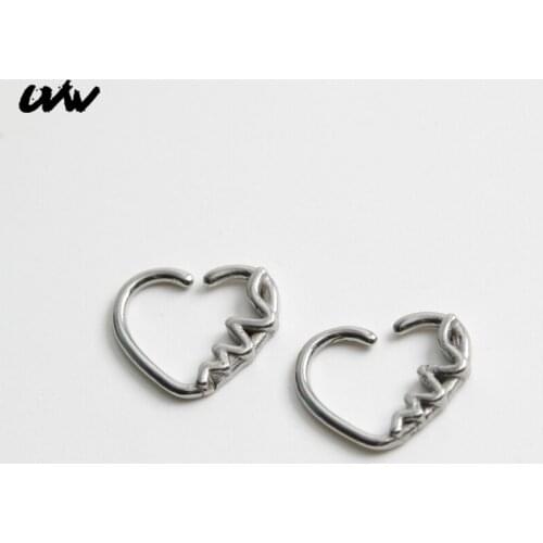 UVW349 1pc Tiny Lovely 316L Wave Heart Earrings Daith Helix Piercings Tragus Fashion Piercing Jewelry for Women Accessories