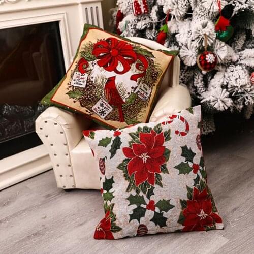 1pcs 2020 Pillow Case Santa Claus DecorSanta Claus Pattern Pillow Cover Home Sofa Car Decorative Print Old Man Sofa Bed Home