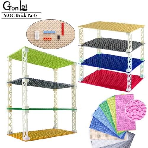 10Pcs/lot Building Blocks 16*32 Dots Double-sided Baseplates Bricks DIY Colorful Pillars Base Plate Compatible with Small Partic