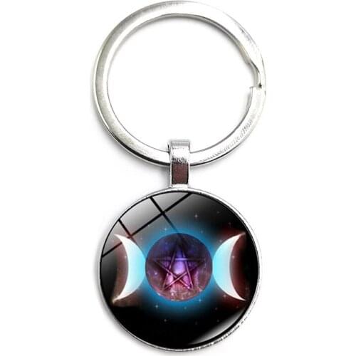 2020 Fashion Moon Goddess Triple Moon Series Time Glass Pendant Keychain Men and Women Jewelry Keychain