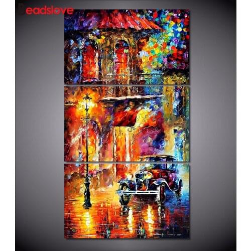 3 pcs Abstract Urban Road Scenery 5d diy Diamond Embroidery sale mosaic,5d diamond painting cross stitch Triptych icon