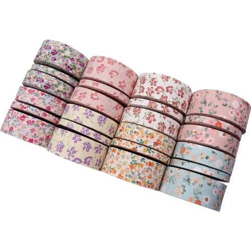 5 yards Floral floret style webbing diy hair accessories bowknot cloth belt pressure cloth pet rope accessory material ribbon