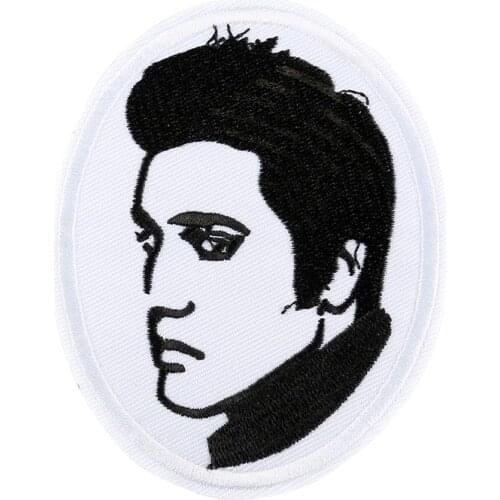 America Rock Music Superstar Elvis Presley Portrait The Hillbilly Cat Embroidered Iron on Patch Embroidered Stripe