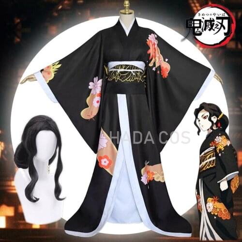 Anime Demon Slayer Kimetsu No Yaiba Cosplay Costumes Kibutsuji Muzan Cosplay Costume Women Kimono Uniforms Clothes Dresses