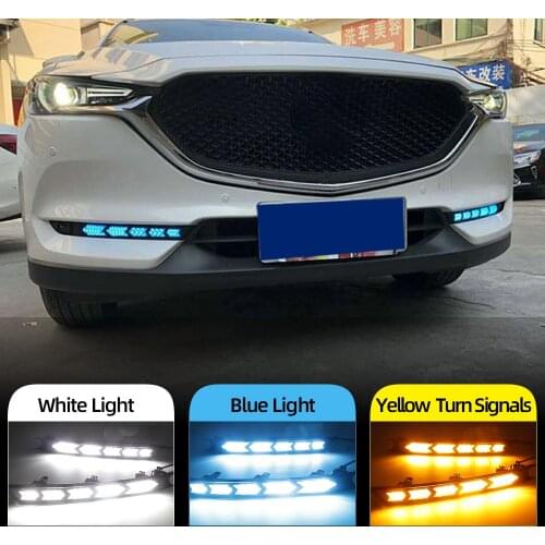 Car DRL 12V LED Daytime Running Light For Mazda CX-5 CX5 2017 2018 2019 2020 With Yellow Turning Signal Function