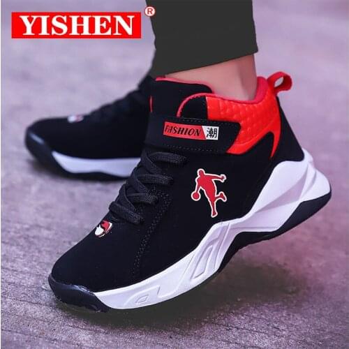 YISHEN Boys Basketball Shoes High Quality Top Soft Non-Slip Kids Sneakers Thick Sole Children Sports Kids Outdoor Trainer Shoes