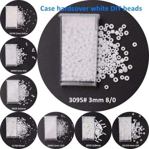 1 Bottle White Czech Glass Seed Beads Bulk Small Bead Bugle Tube For DIY Bracelet Handicraft Garments Jewelry Making Supplies
