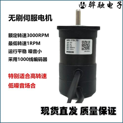 Brushless Servo Motor DC Brushless Motor with Encoder 1000 Line Encoder 3000 Rpm 24 V