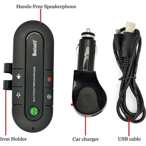 Bluetooth-compatible Car Kit Wireless Speaker Phone MP3 Music Player Portable Useful Clip Speakerphone With Car Charger