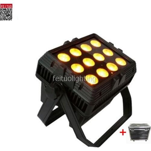 4pcs+Flight CASE 12*18W Battery WiFi Remote Control RGBWA UV Led Wall Washer Uplights Battery Wall Washer IP65 DMX Flood Light