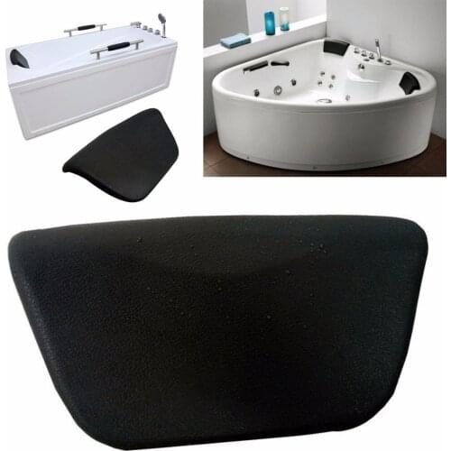 Black PU Bath Pillow Bathtub Spa Head Rest Neck Support Back Comfort Gift Tub