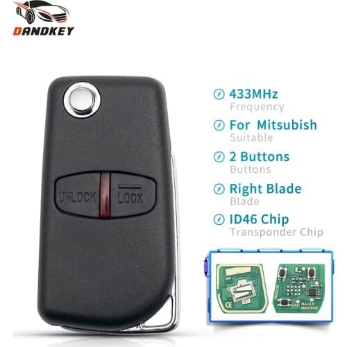 Dandkey 2/3 Buttons MIT11/MIT8 Blade Modified Chip Car Key Case For Mitsubishi Lancer ASX Grandis Evolution Outlander LANCER-EX
