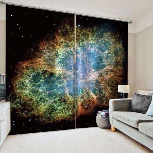 Decoration European 3D Curtains For Living room Blackout blue stars curtains 3D Curtains For Living Room