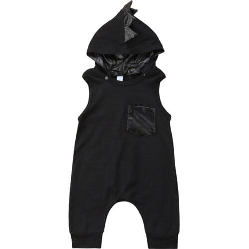 0-3T Newborn Baby Kids Boy Girl Clothes Infant Dinosaur Romper Cute hooded Jumpsuit Funny Clothing Summer Outfit