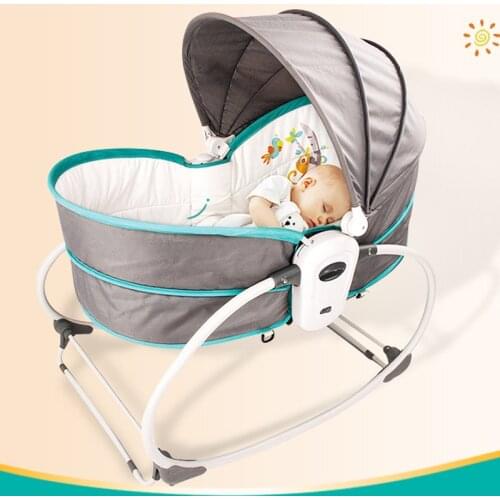 Baby Multi-function Rocking Chair Sleeping Cradle Bed for 0-3 Year Olds with Music and Vibrating Rocking Bed Baby Crib