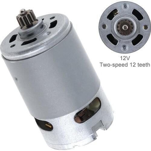 RS550 DC Motor 12V/16.8V/21V/25V 19500 RPM Motor with Two-speed 12 Teeth and High Torque Gear Box for Electric Drill/Screwdriver