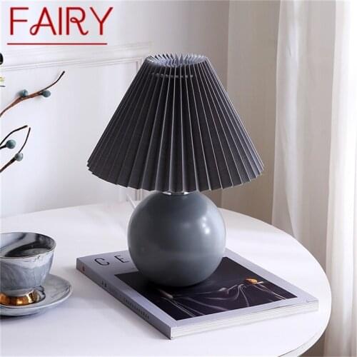 FAIRY Black Table Lamps Creative Ceramic LED Simple Desk Light for Home Decoration