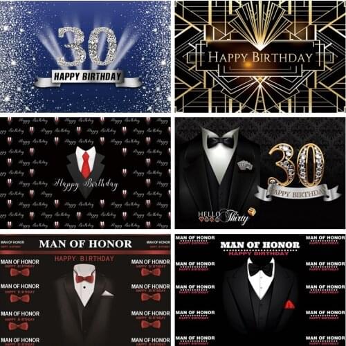 Yeele Man Birthday Party Poster Business Suit Red Tie Photo Backgrounds Customized Vinyl Photographic Backdrops For Photo Studio