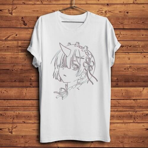 Lines kawaii REM anime tshirt Men New White Casual T Shirt Unisex manga Re Life in a different world from zero streetwear Tee