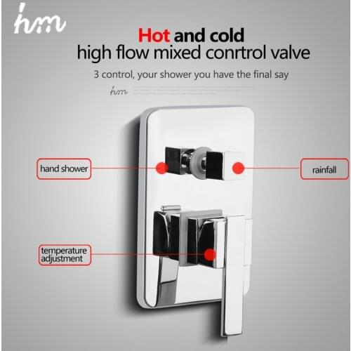 Hm Valve Mixer Solid Brass In Wall Shower Faucets Concealed Bathroom Control Switch Valve Water Shower Switch Mixing Valve