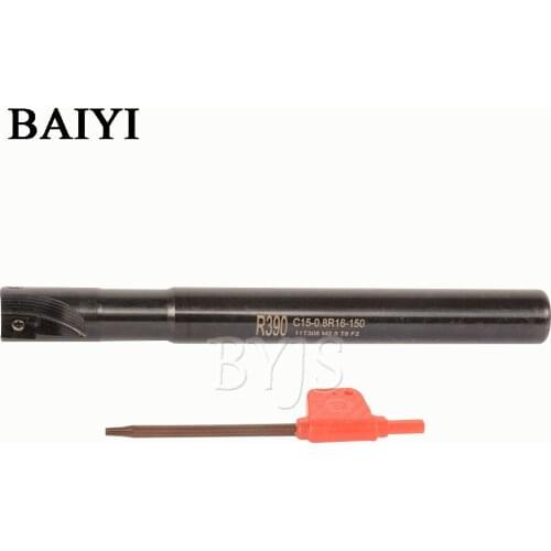 Milling cutter R390 C15-0.8R16-150 Indexable End Milling Holder Shank diameter 15mm length 150mm for insert R390 11T308 holder