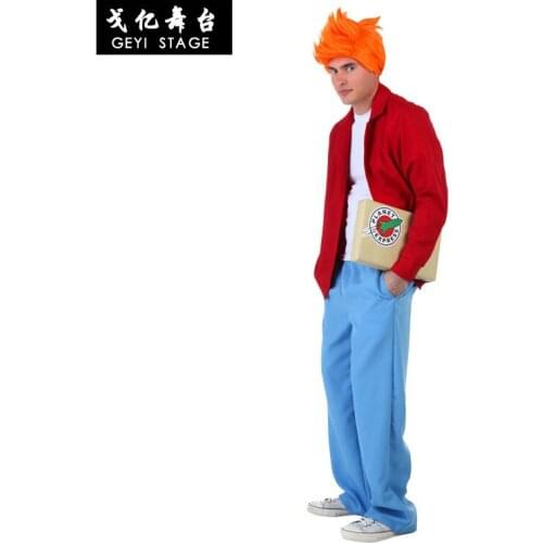 Adult Future Courier Cosplay Costumes Men Post Office Courier Uniforms Halloween Party Bad Boy Performance Stage Clothing Set