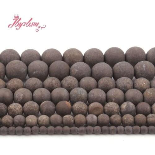 Frost Round Silvers Gray Pyrite Beads Natural Stone Beads for DIY Women Necklace Bracelet Earrings Rings Jewelry Making 15"