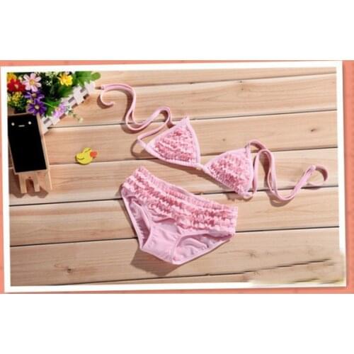 Europe and the United States girls bikini swimsuit tight high elastic stripe childrens swimwear factory direct sales