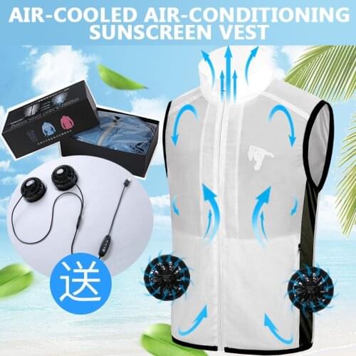 Summer Fan Cooling Vest Men Women Air Conditioning Cool Coat Sunscreen Clothes Men Women Smart Air Conditioning Clothing