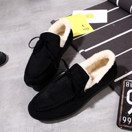 Winter New Warm Cotton Shoes Mens Peas Shoes Plus Velvet Korean Fashion Casual Shoes Pedal Lazy Shoes