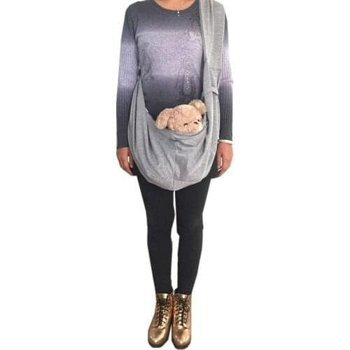 Adjustable Strap Cotton Gray Pet Sling Dog Cat Carrier Bag Free Shipping By CPAM Bag For Dog Or Cat