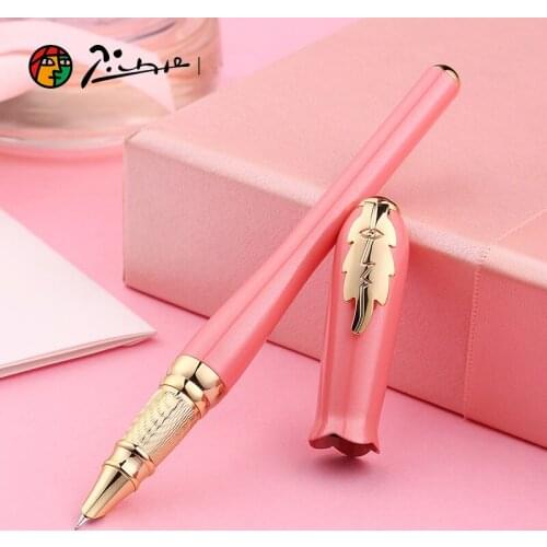 Pimio RS986 Irene Series Princess Pink Fountain Pen 0.38mm Extra Fine Nib Financial Ink Pens with Original Box Valentine Gift