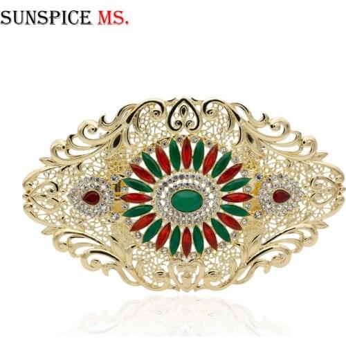 Sunspice Morocco Chic Caftan Belt Buckle for Women Ethnic Wedding Dress Jewelry Gift Wholesale