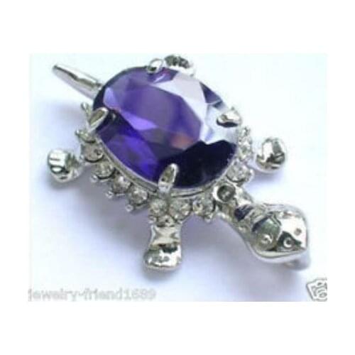 Wedding Jewelry Tortoise Purple Crystal Plated Pendant Necklace Quartz Crystal WomenFactory direct sale