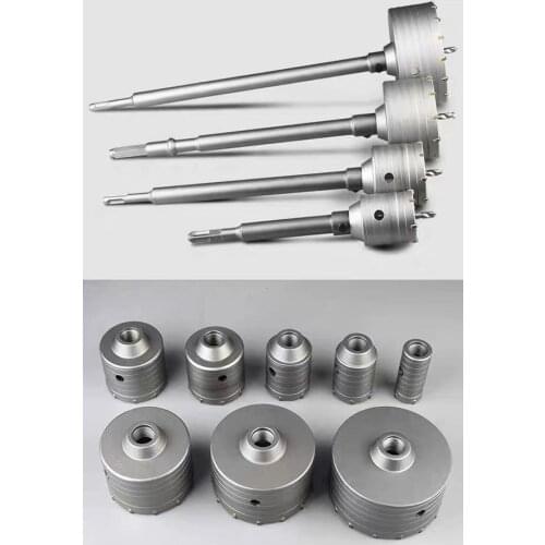 SDS PLUS 30-160mm Concrete Hole Saw Electric Hollow Core Drill Bit Shank 110-530mm Cement Stone Wall Air Conditioner Alloy
