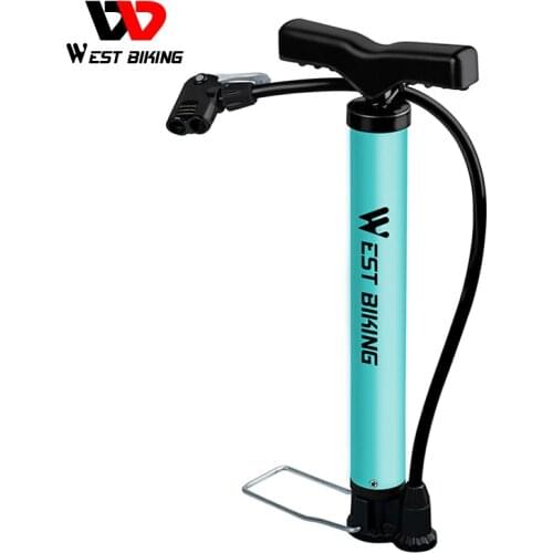 WEST BIKING Cycling Foot Pump 120/160PSI High Pressure Air Pump Steel Body Schrader Presta Valve Tire Inflator Bicycle Pump