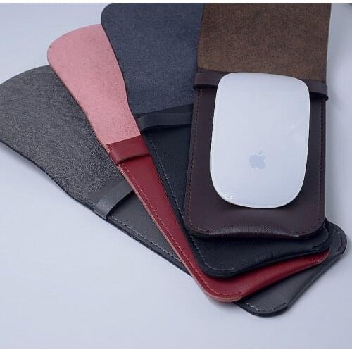 PU Leather Protective Case Mouse Pouch Case Dust Cover Mice Storage Bag for Apple Magic Mouse 1 2